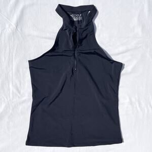 Coeur High Neck Racerback Cycling Tri Tank Top Womens Large Black